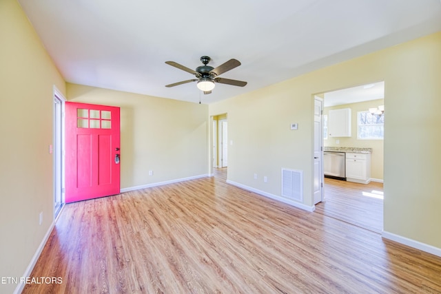 1112 Brookside Ave, Maryville, TN 37804 - unfurnished living room featuring light wood-type flooring and ceiling fan