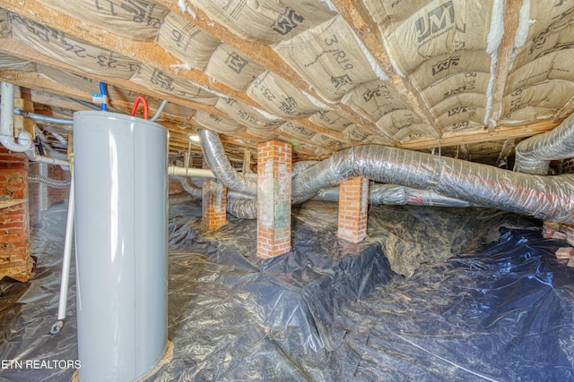 1112 Brookside Ave, Maryville, TN 37804 - inside crawl space featuring water heater