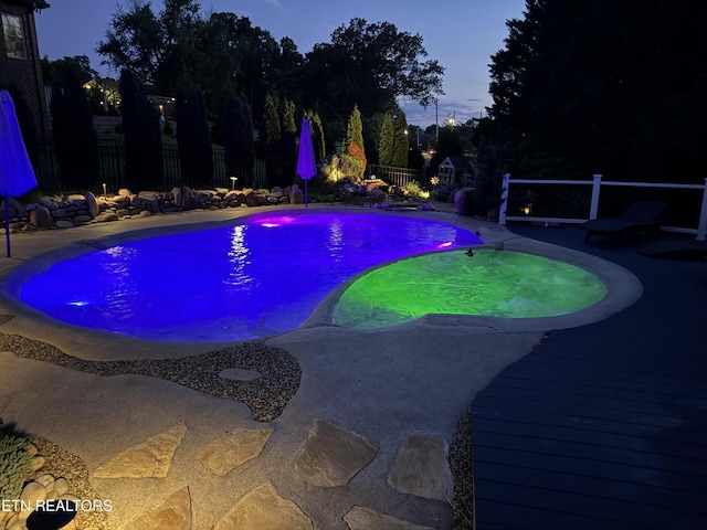 2023 Legacy Ln, Maryville, TN 37803 - view of swimming pool with a fenced backyard, a patio area, and a pool with connected hot tub