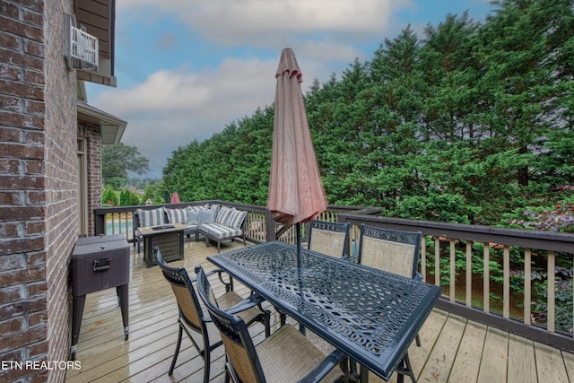 2023 Legacy Ln, Maryville, TN 37803 - wooden terrace with outdoor lounge area and outdoor dining area