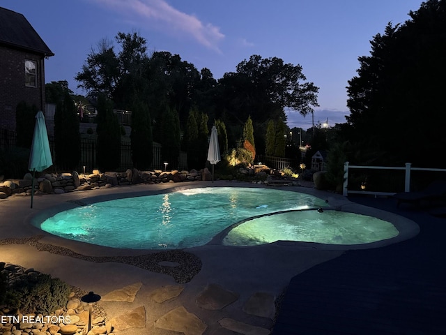 2023 Legacy Ln, Maryville, TN 37803 - view of pool with a fenced backyard, a patio, and a hot tub