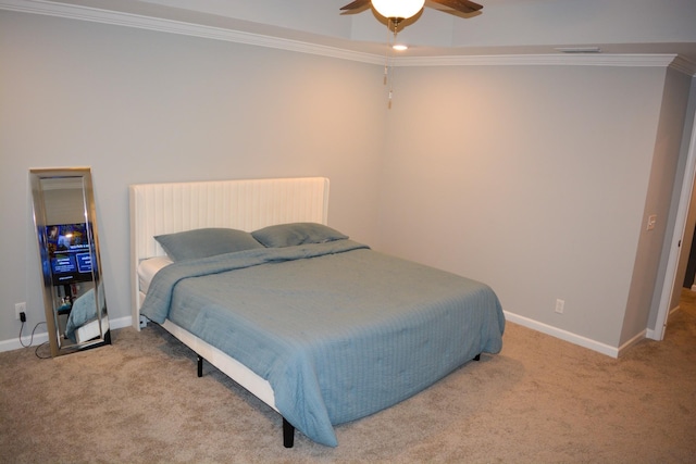 3722 Stormy Ln, Rockvale, TN 37153 - bedroom with ornamental molding, carpet, and ceiling fan