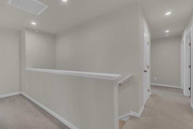 1830 Quail Run Way, Spring Hill, TN 37174 - hallway featuring carpet flooring, recessed lighting, and an upstairs landing