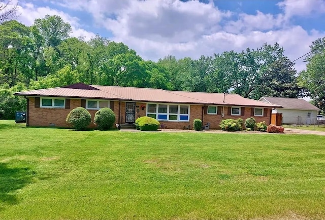 100 Mapleview St, Smyrna, TN 37167 - single story home featuring brick siding, a metal roof, and crawl space
