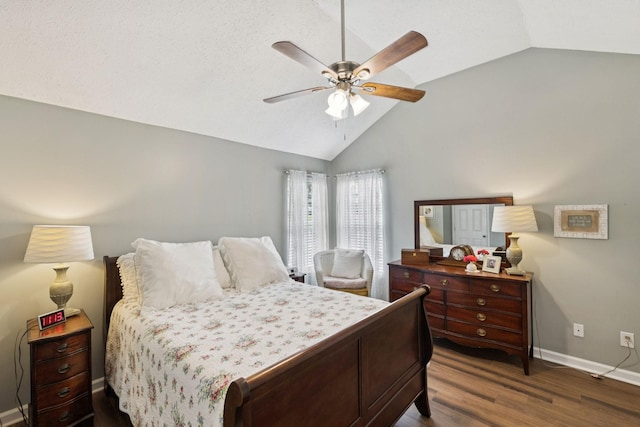 306 Norvich Ct, Franklin, TN 37069 - bedroom with dark wood-type flooring, ceiling fan, and high vaulted ceiling