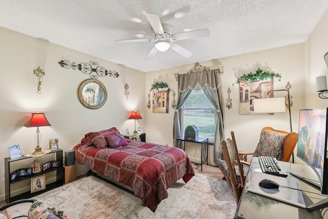10615 Owens Chapel Rd, Springfield, TN 37172 - bedroom with a textured ceiling and ceiling fan