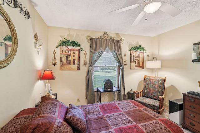 10615 Owens Chapel Rd, Springfield, TN 37172 - bedroom with a textured ceiling and a ceiling fan