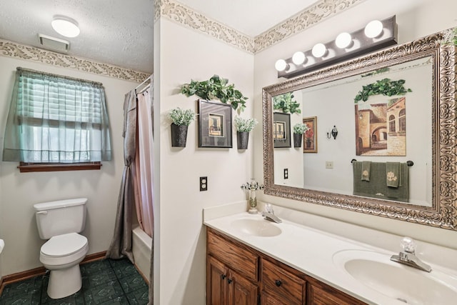 10615 Owens Chapel Rd, Springfield, TN 37172 - bathroom with double vanity, shower / tub combo, and tile patterned flooring