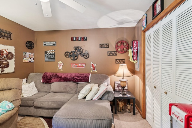 10615 Owens Chapel Rd, Springfield, TN 37172 - living area featuring a ceiling fan and carpet floors