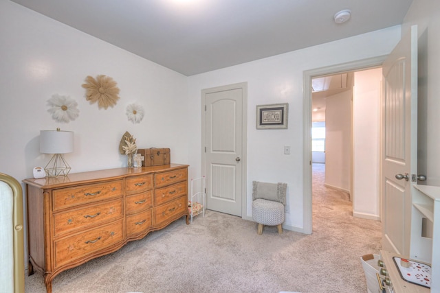 3105 Defilade Dr, Murfreesboro, TN 37128 - bedroom with light colored carpet and attic access