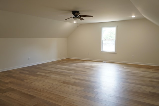 825A College St, Portland, TN 37148 - bonus room with lofted ceiling, ceiling fan, and wood-type flooring