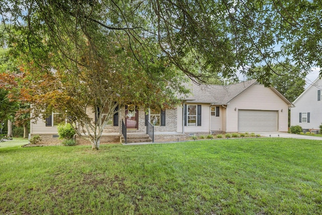 5531 Willow Oak Dr, Baxter, TN 38544 - view of front of property with a garage, a front lawn, and driveway
