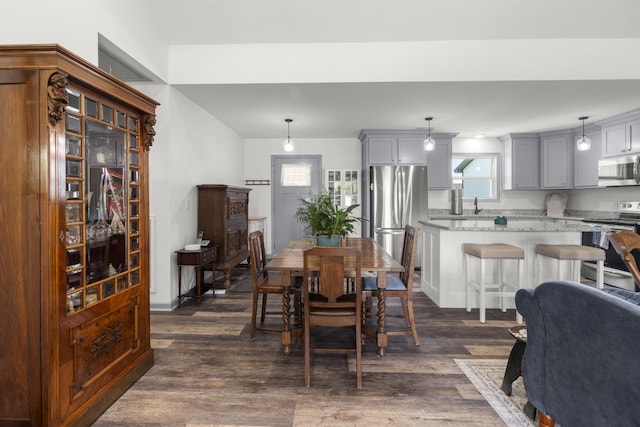 1072 Dugout Rd, Summertown, TN 38483 - dining room with dark wood finished floors