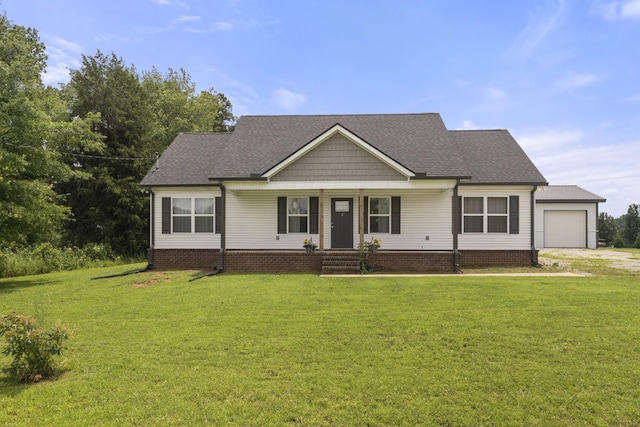 1072 Dugout Rd, Summertown, TN 38483 - view of front of home with an attached garage, a front yard, and roof with shingles