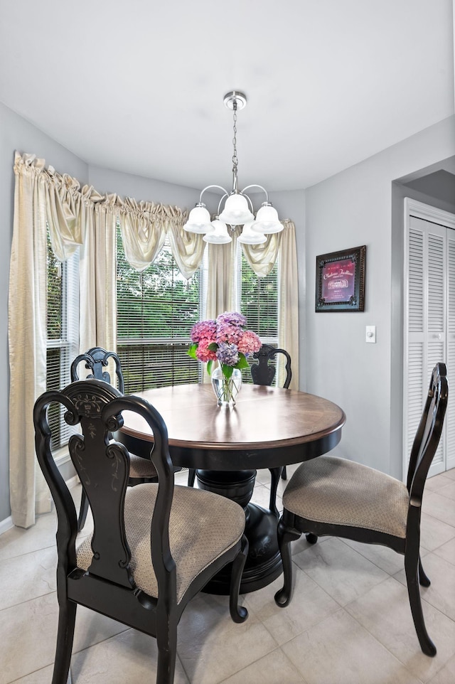256 Granger View Cir, Franklin, TN 37064 - dining room with a chandelier, healthy amount of natural light, and light tile patterned flooring