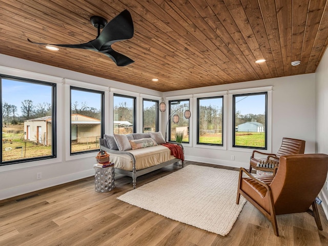 1015 Jump Off Rd, Bon Aqua, TN 37025 - living area with wood ceiling, healthy amount of natural light, wood finished floors, and recessed lighting