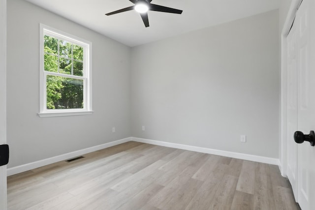 217 Dunnaway St, Shelbyville, TN 37160 - spare room featuring ceiling fan and light wood-style flooring