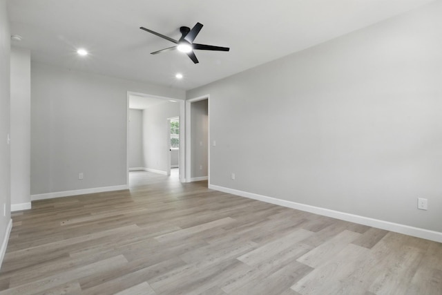 217 Dunnaway St, Shelbyville, TN 37160 - spare room with light wood-style floors, recessed lighting, and ceiling fan