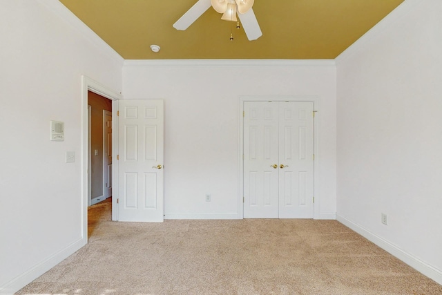 915 Joel Cheek Blvd, Franklin, TN 37064 - unfurnished bedroom featuring crown molding, carpet floors, a closet, and ceiling fan