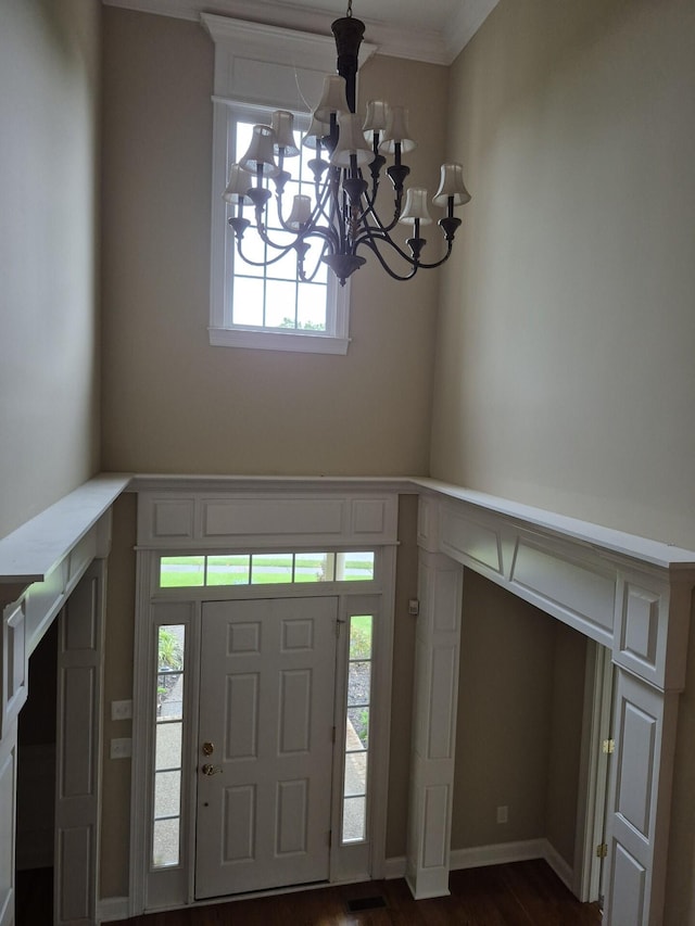 915 Joel Cheek Blvd, Franklin, TN 37064 - entryway with a chandelier and dark wood-style floors