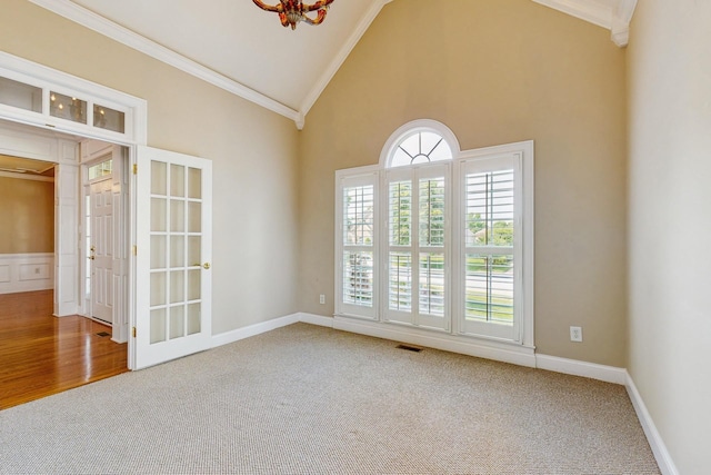 915 Joel Cheek Blvd, Franklin, TN 37064 - carpeted spare room featuring crown molding and high vaulted ceiling
