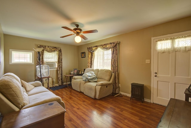 1609 E 26th St, Chattanooga, TN 37407 - living room with ceiling fan and wood finished floors