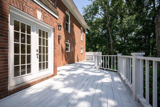159 N Berwick Ln, Franklin, TN 37069 - wooden deck with french doors