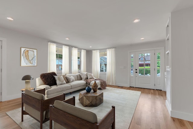 300 Natchez St, Franklin, TN 37064 - living room with light wood-style flooring and recessed lighting