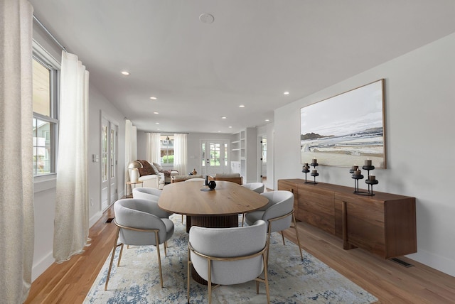 300 Natchez St, Franklin, TN 37064 - dining room with light wood-style floors and recessed lighting