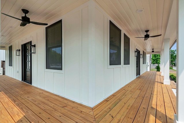 300 Natchez St, Franklin, TN 37064 - wooden porch with a ceiling fan