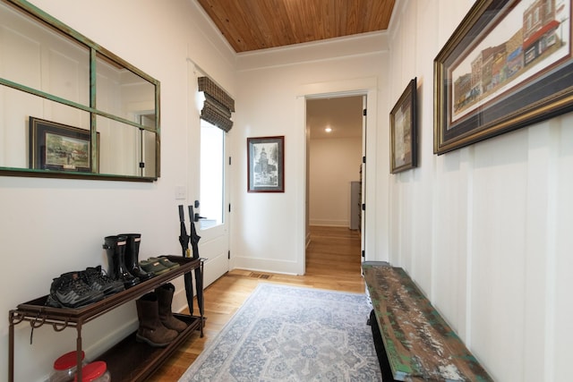 4150 Knipfer Rd, Joelton, TN 37080 - hall featuring light wood-style floors and wood ceiling
