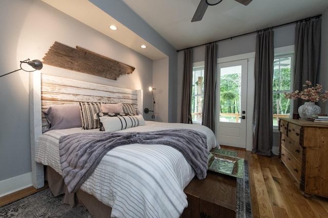 4150 Knipfer Rd, Joelton, TN 37080 - bedroom with wood finished floors, recessed lighting, and ceiling fan
