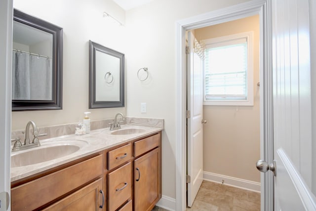 1029 Charles Thomas Dr, Clarksville, TN 37042 - bathroom with double vanity and tile patterned floors