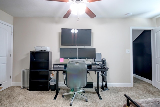 1029 Charles Thomas Dr, Clarksville, TN 37042 - carpeted office space with radiator and ceiling fan