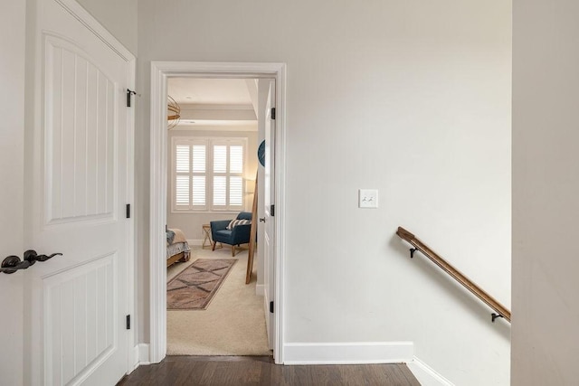 6067 Keats St, Franklin, TN 37064 - staircase with baseboards and wood finished floors