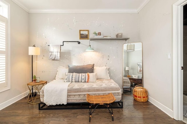 6067 Keats St, Franklin, TN 37064 - bedroom featuring ornamental molding, wood finished floors, and multiple windows