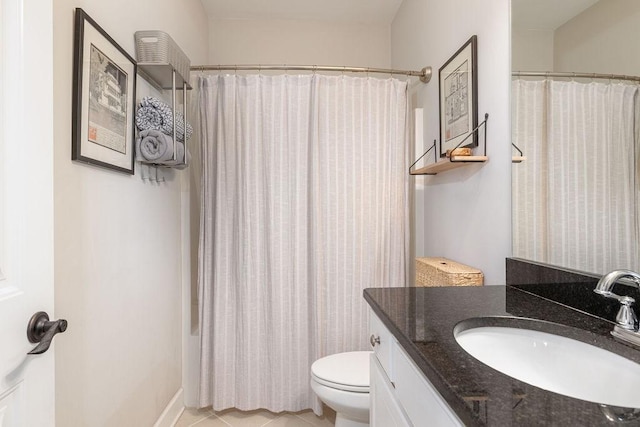 6067 Keats St, Franklin, TN 37064 - bathroom with vanity, tile patterned floors, and shower / tub combo with curtain