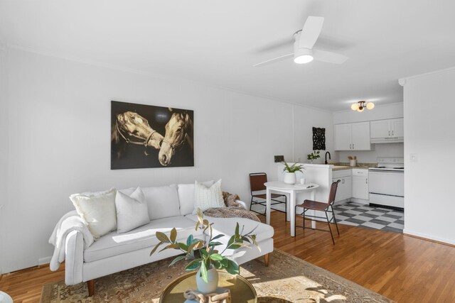 2020 Beech Ave Unit B13, Nashville, TN 37204 - living room with light wood finished floors and ceiling fan