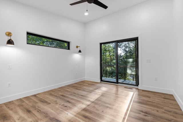 263 Eleanor Dr SW, Cleveland, TN 37311 - unfurnished room with ceiling fan, wood finished floors, and recessed lighting