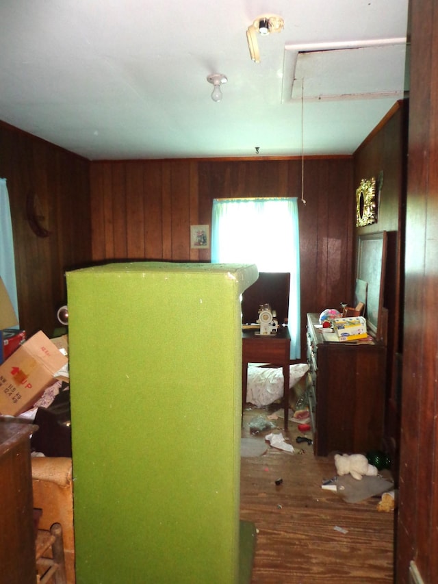 2625 Old Blacktop Rd, Mc Ewen, TN 37101 - kitchen featuring wood walls and wood finished floors