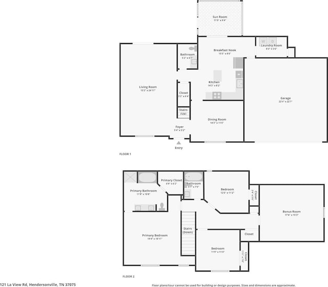 121 La View Rd, Hendersonville, TN 37075 - view of floor plan / room layout