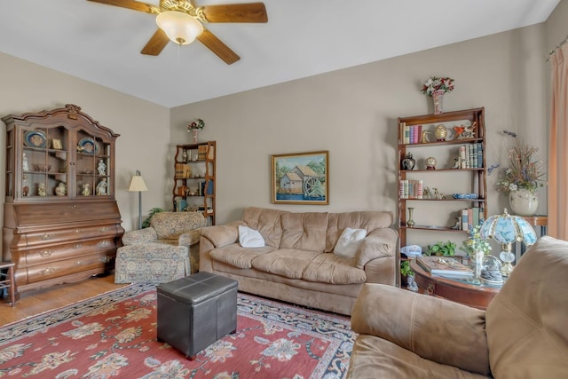 237 Woodmaker Ct, Nashville, TN 37214 - living area with ceiling fan and wood finished floors