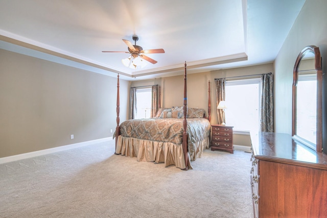 1222 Broadmoor Cir, Franklin, TN 37067 - bedroom featuring a raised ceiling, light carpet, and ceiling fan