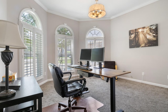 1057 Nealcrest Cir, Spring Hill, TN 37174 - carpeted office space with ornamental molding