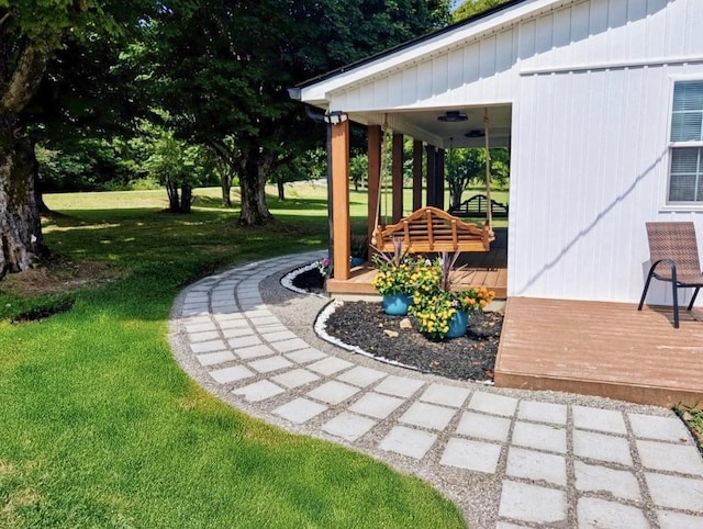 1237 Abiff Rd, Bon Aqua, TN 37025 - view of grassy yard with a deck