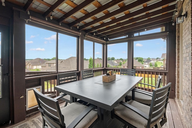 2957 Stewart Campbell Pt, Spring Hill, TN 37174 - sunroom featuring a residential view and outdoor dining area