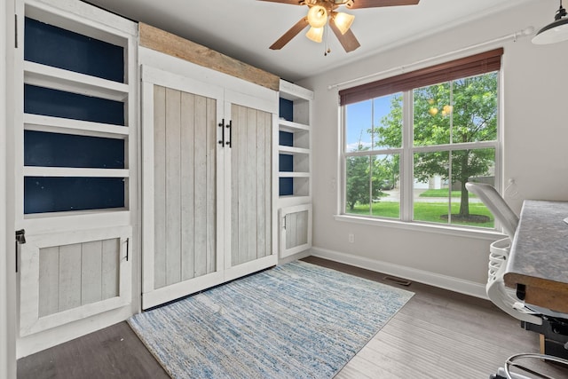 2957 Stewart Campbell Pt, Spring Hill, TN 37174 - entryway featuring a ceiling fan and wood finished floors