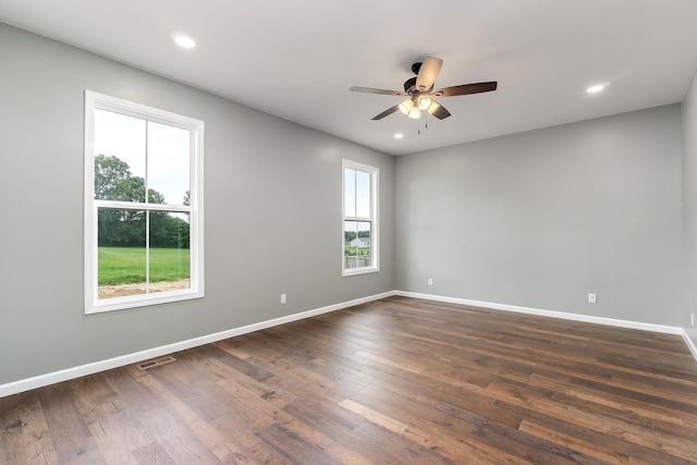 1554 Duncans Chapel Rd, Cookeville, TN 38506 - unfurnished room featuring a ceiling fan, dark wood finished floors, and recessed lighting