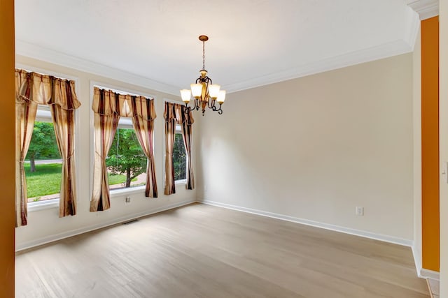 822 Old Jefferson Pike, Smyrna, TN 37167 - spare room with crown molding, a chandelier, and light wood finished floors