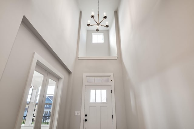 7274 Fairlawn Dr, Fairview, TN 37062 - entryway with a chandelier and a towering ceiling